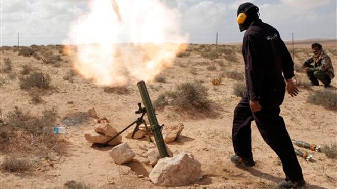 libya rebel mortar